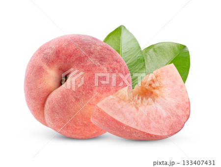 Pink Peach isolated on white background Pink Peach isolated on white background 133407431