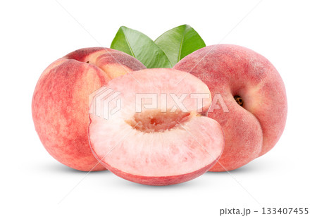 Pink Peach isolated on white background Pink Peach isolated on white background 133407455