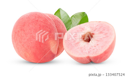 Peach isolated on white background 133407524