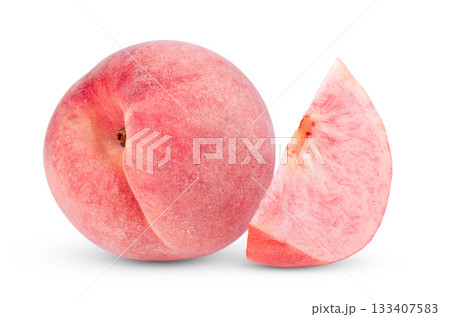 Peach isolated on white background 133407583