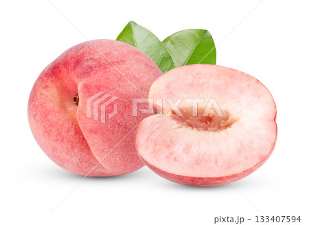 Peach isolated on white background 133407594