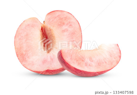Peach isolated on white background 133407598