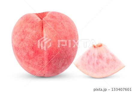 Peach isolated on white background 133407601