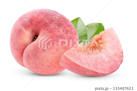 Peach isolated on white background Peach isolated on white background 133407621