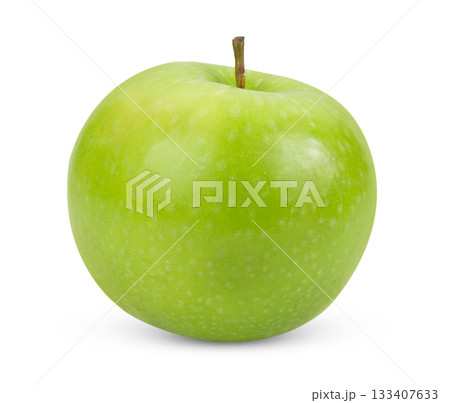 Fresh green apple on white background 133407633