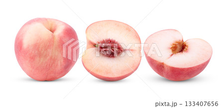 Pink Peach isolated on white background Pink Peach isolated on white background 133407656