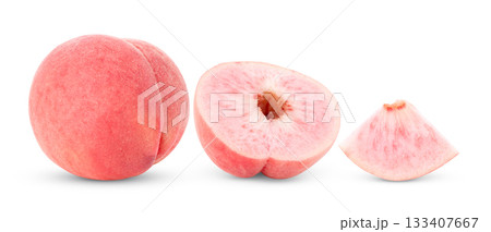 Pink Peach isolated on white background Pink Peach isolated on white background 133407667