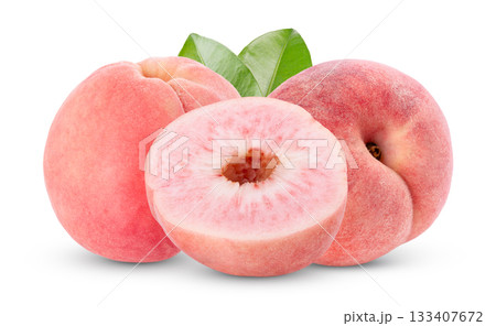Pink Peach isolated on white background Pink Peach isolated on white background 133407672