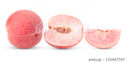 Pink Peach isolated on white background Pink Peach isolated on white background 133407707
