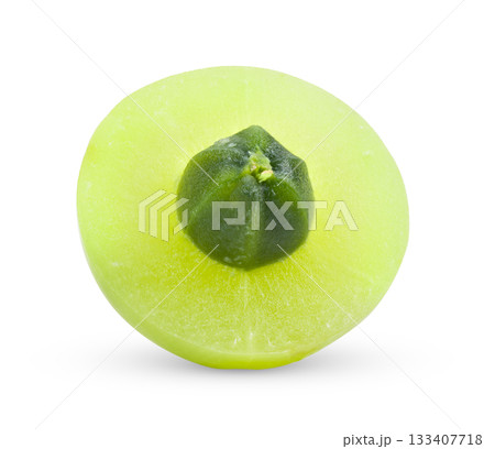 Fresh Indian gooseberries on white background Fresh Indian gooseberries on white background 133407718