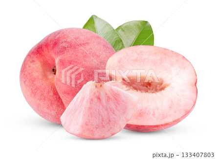 Peach isolated on white background 133407803