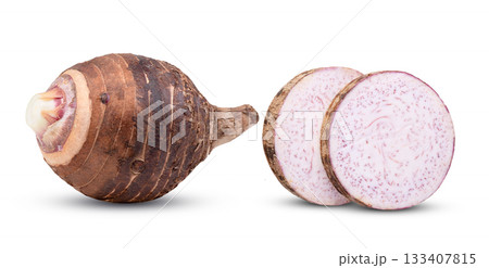 Taro isolated on white background 133407815