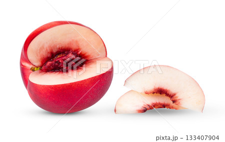 Nectarine isolated on white background Nectarine isolated on white background 133407904