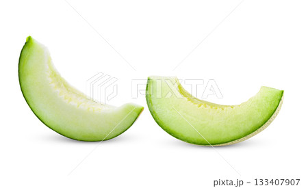 cantaloupe melon isolated on white background 133407907