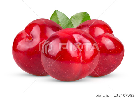 cherry plums isolated on white background 133407985