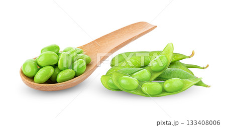 Edamame beans isolated on white background Edamame beans isolated on white background 133408006