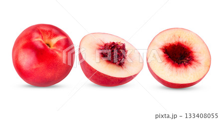 Nectarine fruit isolated on white background 133408055