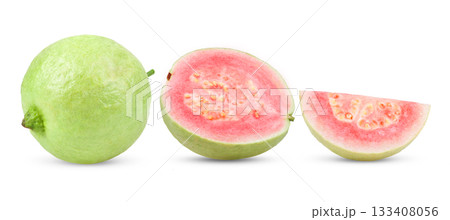 pink guava isolated on white background pink guava isolated on white background 133408056