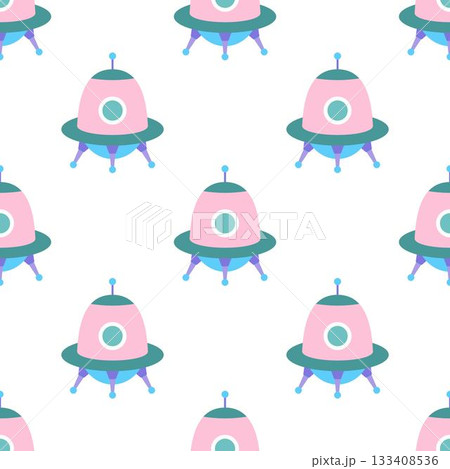cartoon satellite seamless pattern 133408536