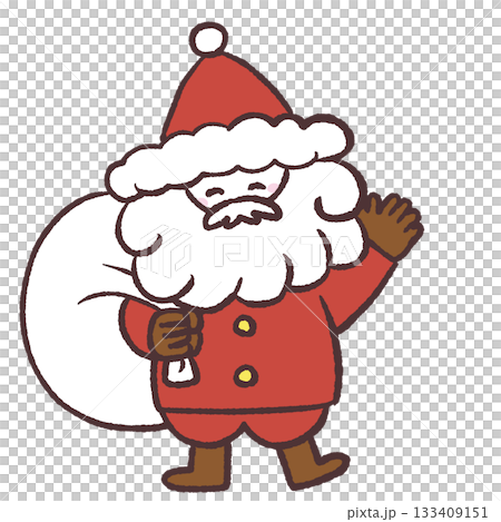 Illustration of Santa Claus raising one hand Illustration of Santa Claus raising one hand 133409151