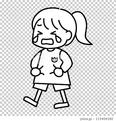 一幅女孩邊走邊哭的線條畫插圖 一幅女孩邊走邊哭的線條畫插圖 133409160