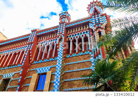 Facade of Casa Vicens in Barcelona, Spain. It is first masterpiece of Antoni Gaudi. Built between 1883 and 1885 133410012
