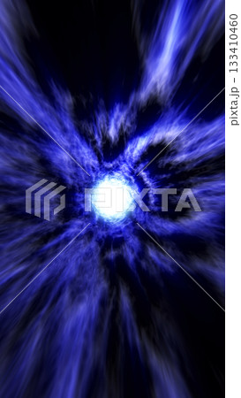 Bright blue light tunnel with fast streaks, cloudy textures and a glowing core creating a powerful sci-fi warp effect in deep space darkness. Bright blue light tunnel with fast streaks, cloudy textures and a glowing core creating a powerful sci-fi warp effect in deep space darkness. 133410460