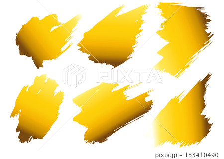 和風素材 筆で描かれた金色の線のイラスト ベクター 和風素材 筆で描かれた金色の線のイラスト ベクター 133410490