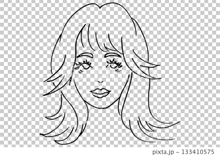 Simple line drawing of a woman's face | Beautiful women, fashion, and beauty design material Simple line drawing of a woman's face | Beautiful women, fashion, and beauty design material 133410575