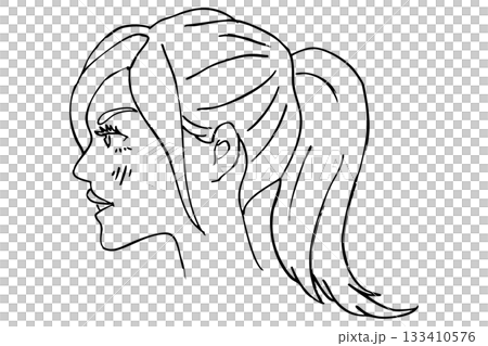 女性臉部的簡單線條畫 | 美麗的女性、時尚和美容設計素材 女性臉部的簡單線條畫 | 美麗的女性、時尚和美容設計素材 133410576