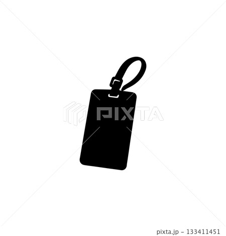 luggage tag silhouette travel bag identifier isolated on white background 133411451