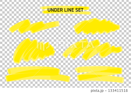 手繪馬克筆下劃線套裝,黃色 手繪馬克筆下劃線套裝,黃色 133411518
