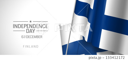 Finland happy independence day greeting card, banner vector illustration 133412172