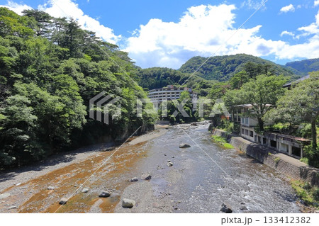 栃木県那須塩原市　塩原地区　七ツ岩吊橋からの風景 133412382