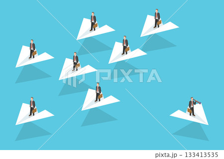 3D Isometric Flat Vector Illustration of Think Different, Be Your Authentic Self With The Stand Out Business 3D Isometric Flat Vector Illustration of Think Different, Be Your Authentic Self With The Stand Out Business 133413535