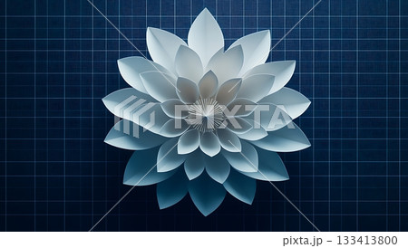 Elegant Paper Flower Design with Soft White Petals and Shape 133413800