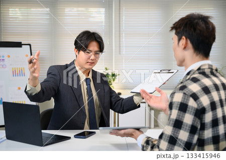 Interview concept, interviewer interview candidate apply for job at meeting room Interview concept, interviewer interview candidate apply for job at meeting room 133415946