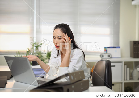 Tired Business woman in office Tired Business woman in office 133416030