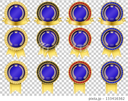 Ribbon and laurel medal 133416362