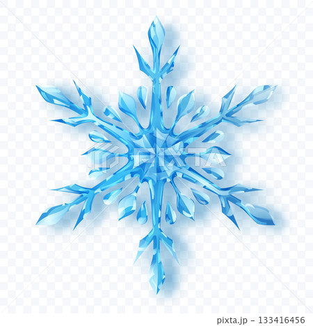 A detailed light blue snowflake. A detailed light blue snowflake. 133416456