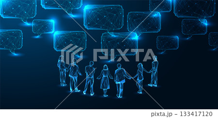 AI-driven human connection in digital society futuristic concept vector illustration 133417120