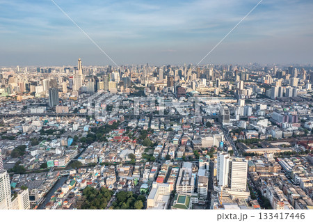A view from above provides a stunning look at the urban landscape of Bangkok. A view from above provides a stunning look at the urban landscape of Bangkok. 133417446