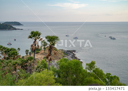 Phrom Thep Cape, the tropical sea in twilight and sunset period, scenic point of Phuket Island, The Pearl of the Andaman Sea,Thailand popular for tourist in the world. Phrom Thep Cape, the tropical sea in twilight and sunset period, scenic point of Phuket Island, The Pearl of the Andaman Sea,Thailand popular for tourist in the world. 133417471