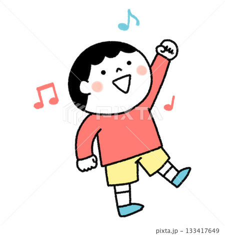 楽しく踊る子どものイラスト 133417649