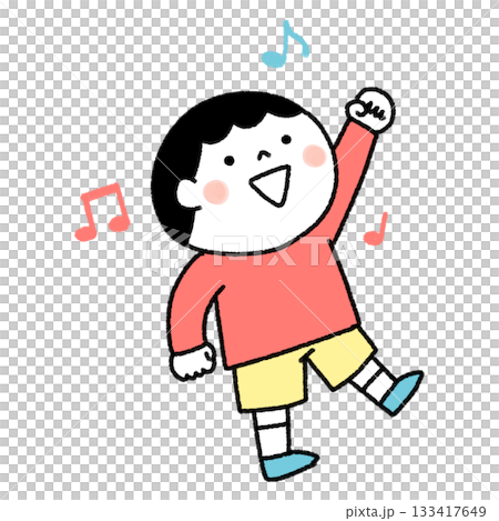 楽しく踊る子どものイラスト 133417649
