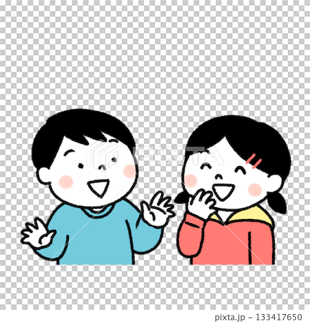 Children having fun talking Children having fun talking 133417650