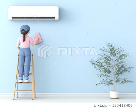 美優シリーズ：業務用空調機を清掃する美優 133418409