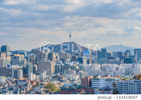 Seoul, South Korea - 21 Nov 2025 : View of downtown cityscape and Seoul tower in Seoul, South Korea Seoul, South Korea - 21 Nov 2025 : View of downtown cityscape and Seoul tower in Seoul, South Korea 133418697
