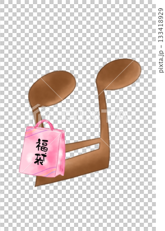 Musical note with lucky bag Musical note with lucky bag 133418929