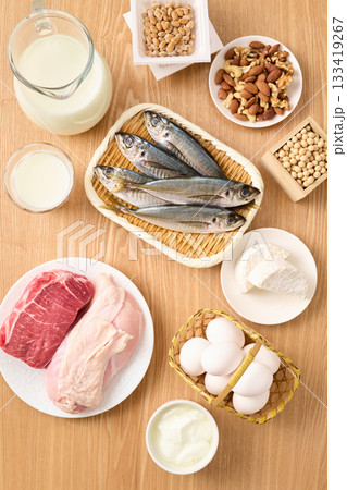 様々なタンパク質食材 133419267